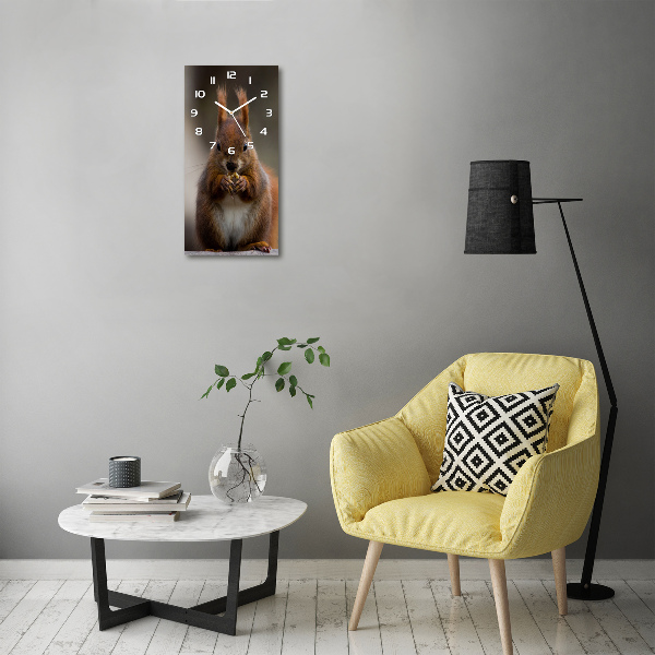 Wanduhr aus glas Eichhörnchen