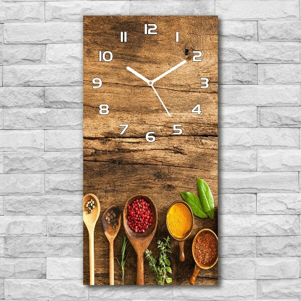 Wanduhr aus glas Bunte Gewürze