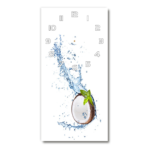 Wanduhr aus glas Kokosnuss