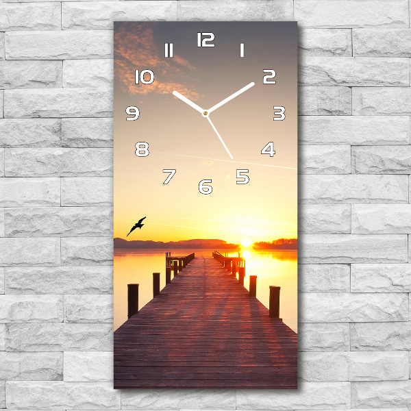 Wanduhr aus glas Sunset Pier