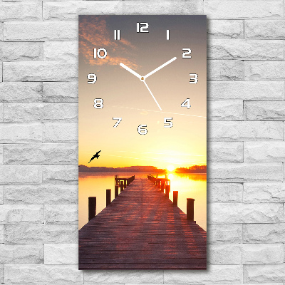 Wanduhr aus glas Sunset Pier