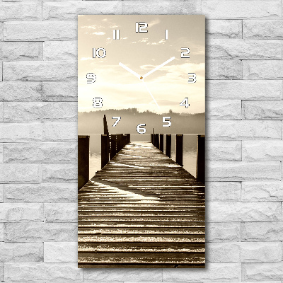 Vertikale Uhr Holzsteg