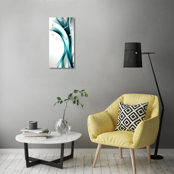 Wanduhr aus glas Abstrakte Wellen