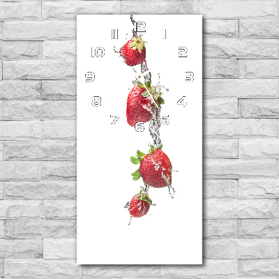 Wanduhr aus glas Erdbeeren