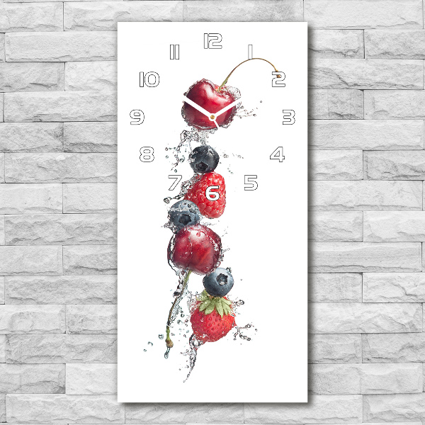 Wanduhr aus glas Waldfrüchte