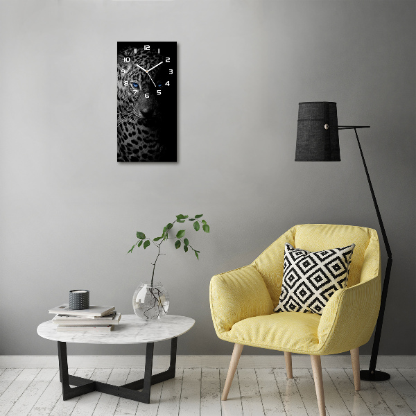 Wanduhr aus glas Leopard