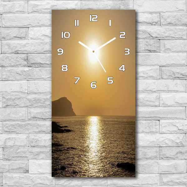 Wanduhr aus glas Sonnenuntergang am Meer