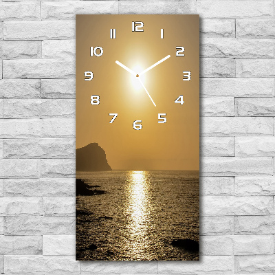 Wanduhr aus glas Sonnenuntergang am Meer