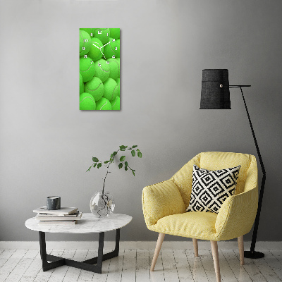 Wanduhr aus glas Tennisbälle