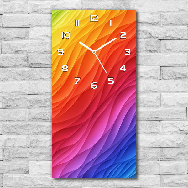 Wanduhr aus glas Bunte Wellen