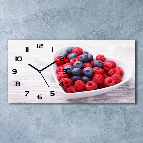Horizontale Uhr Himbeeren und Blaubeeren