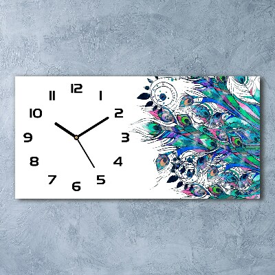 Horizontale Uhr Pfauenfedern