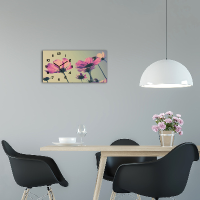 Horizontale Uhr Rosa Blüten