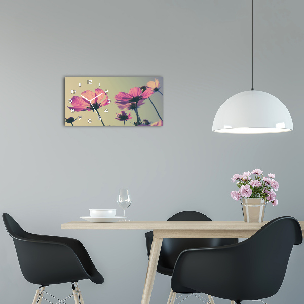 Horizontale Uhr Rosa Blüten