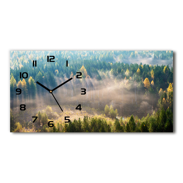 Horizontale Uhr Nebel im Wald