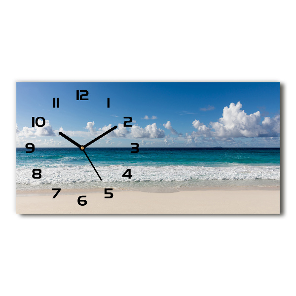 Moderne wanduhr Strand der Seychellen