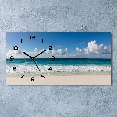 Moderne wanduhr Strand der Seychellen