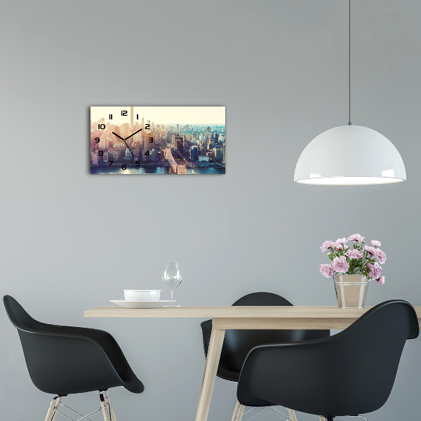 Horizontale Uhr New York aus der Vogelperspektive