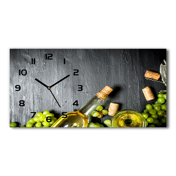 Moderne wanduhr Weißwein und Früchte