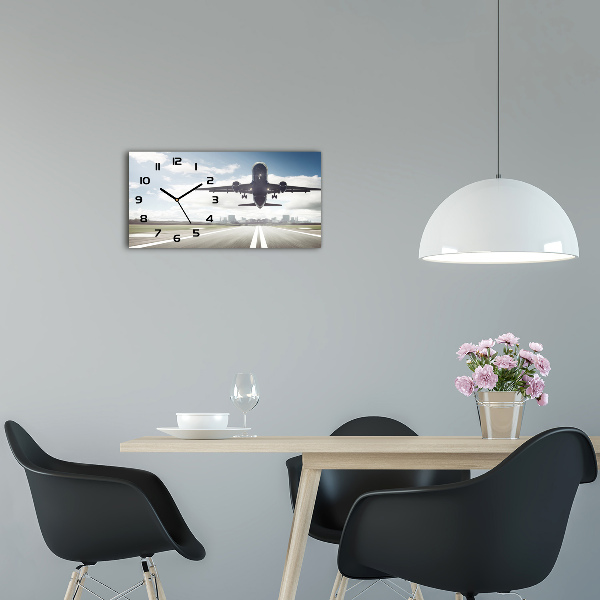 Horizontale Uhr Ein Flugzeug startet