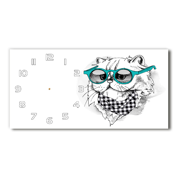 Moderne wanduhr Katze mit Brille