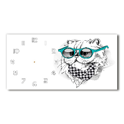 Moderne wanduhr Katze mit Brille