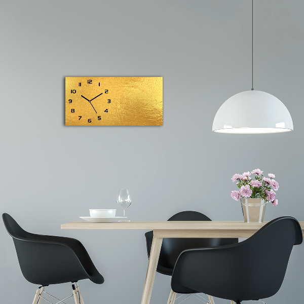 Horizontale Uhr Goldfolienhintergrund
