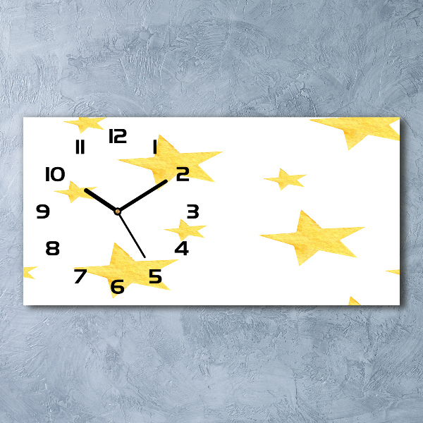 Moderne wanduhr Gelbe Sterne