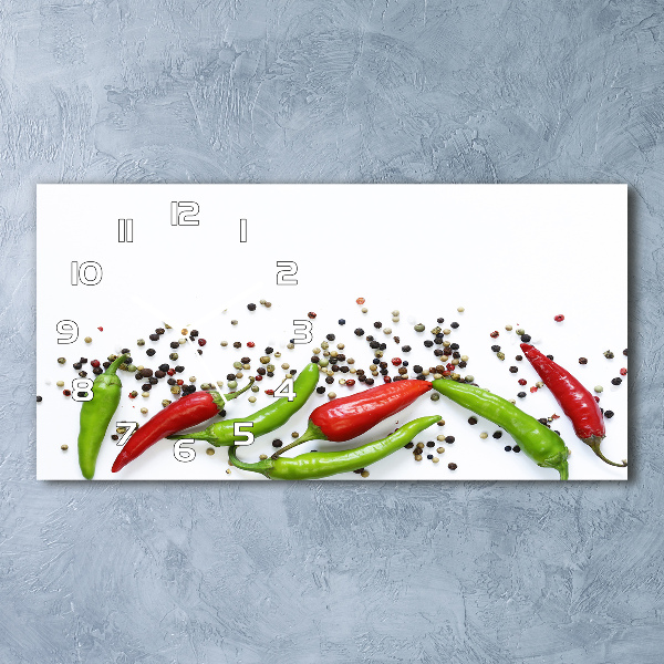 Horizontale Uhr Chilischoten