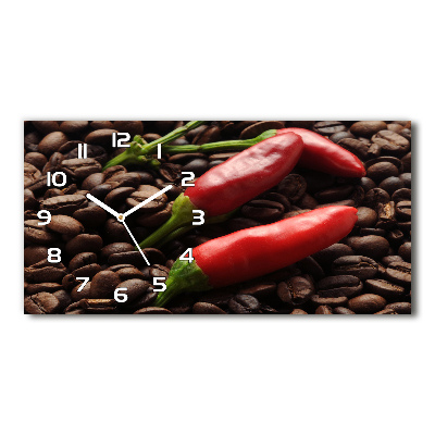 Moderne wanduhr Chili und Kaffee