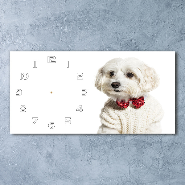 Glasuhr Malteser mit Fliege