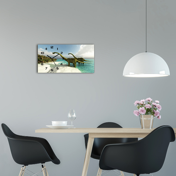 Horizontale Uhr Dinosaurier am Strand
