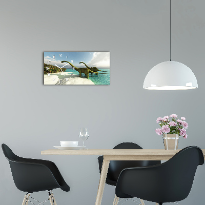 Horizontale Uhr Dinosaurier am Strand