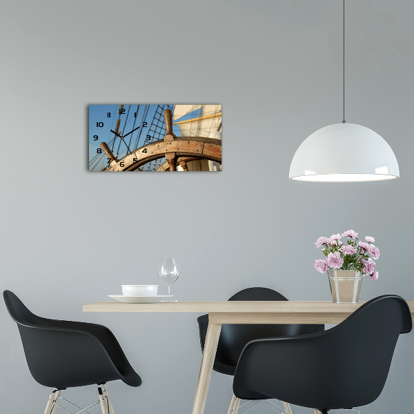 Horizontale Uhr Das Ruder einer Yacht