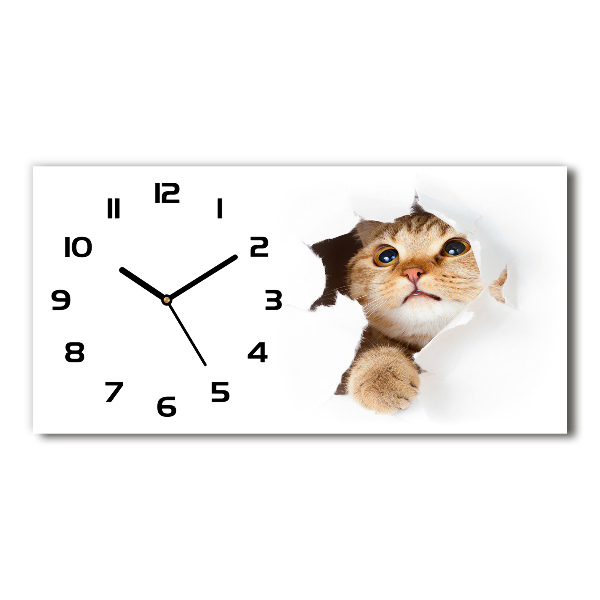 Moderne wanduhr Katze im Loch