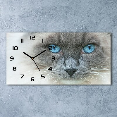 Horizontale Uhr blauäugige Katze