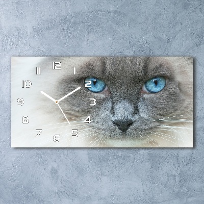 Horizontale Uhr blauäugige Katze