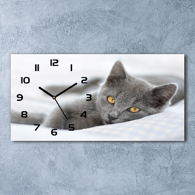 Moderne wanduhr Graue Katze