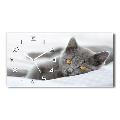 Moderne wanduhr Graue Katze