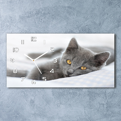 Moderne wanduhr Graue Katze
