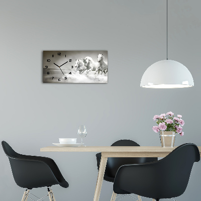 Glasuhr Weiße Pferde