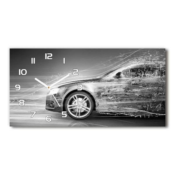 Horizontale Uhr Ein rasendes Auto