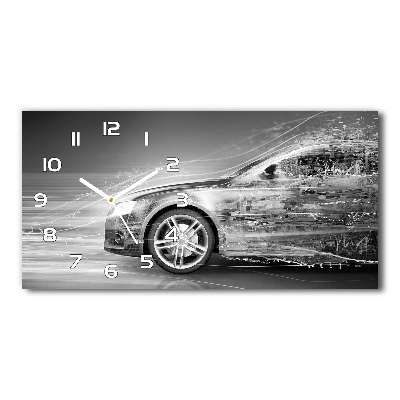 Horizontale Uhr Ein rasendes Auto