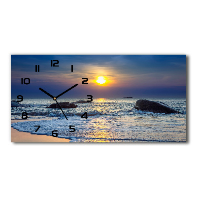 Moderne wanduhr Sonnenuntergang am Meer