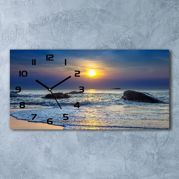 Moderne wanduhr Sonnenuntergang am Meer