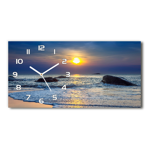 Moderne wanduhr Sonnenuntergang am Meer