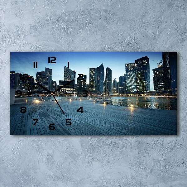 Glasuhr Singapur bei Nacht