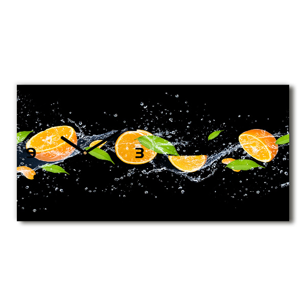 Glasuhr Orangen und Wasser