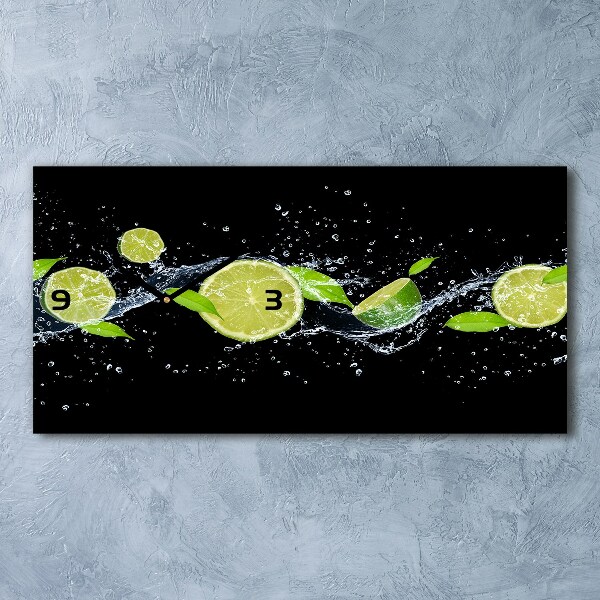 Moderne wanduhr Limetten und Wasser