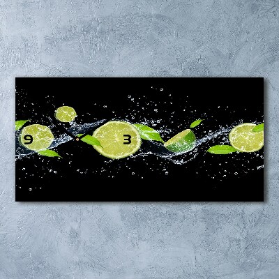 Moderne wanduhr Limetten und Wasser